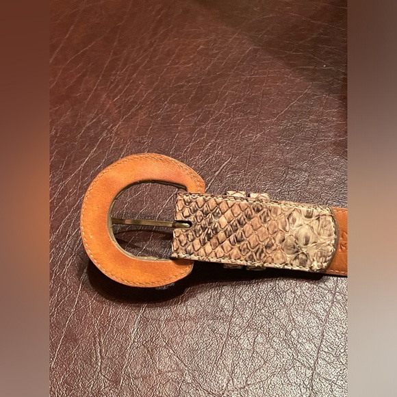 EXOTIC SUEDE PYTHON SKIN BELT - Picture 2 of 6